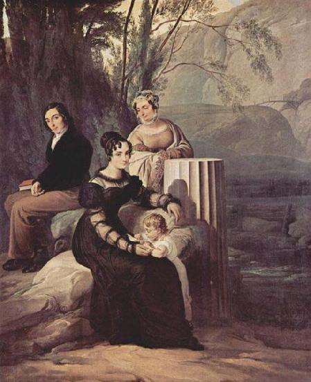 Francesco Hayez Portrait of the family Stampa di Soncino Sweden oil painting art